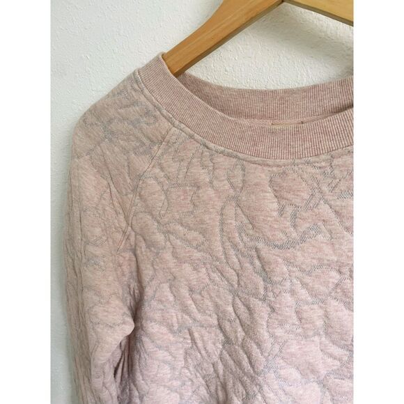 PrAna Carin floral quilted pullover sweatshirt, pink + gray - Picture 4 of 6